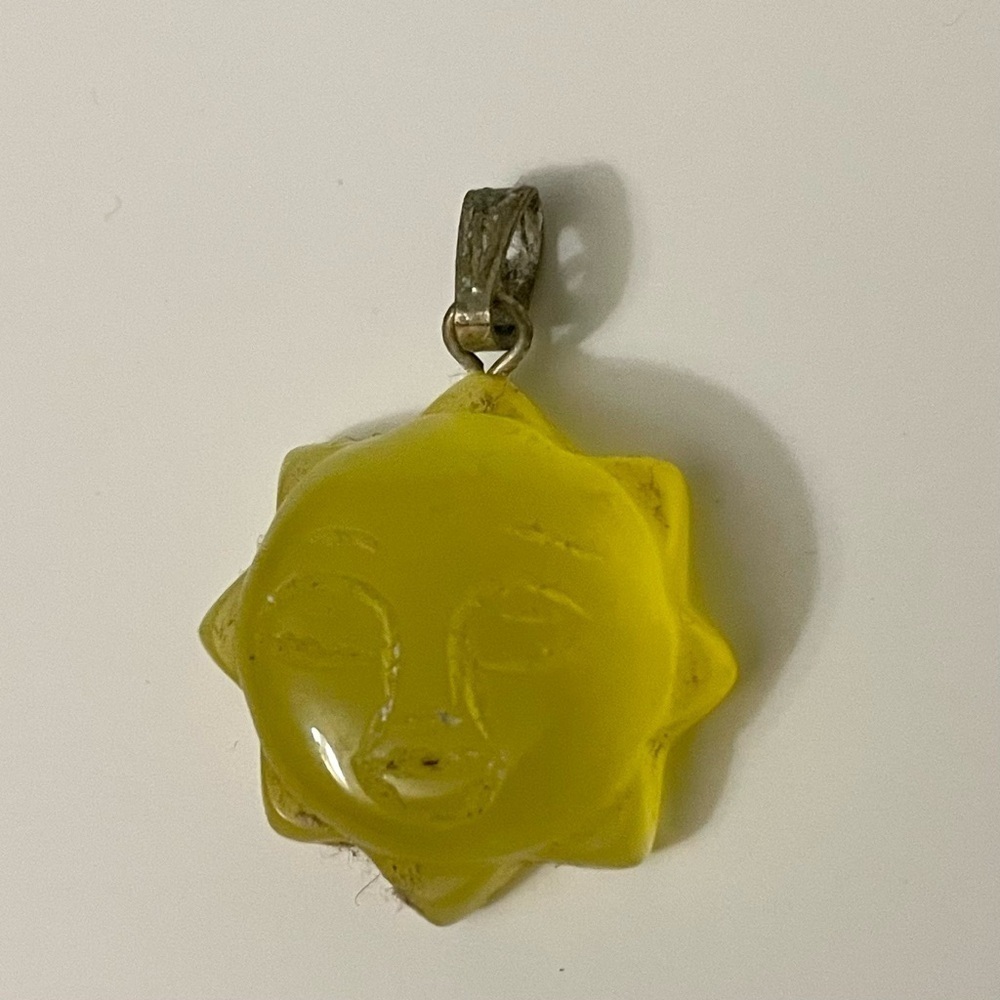 Celestial Sunny Carved Resin Sun Face Pendant